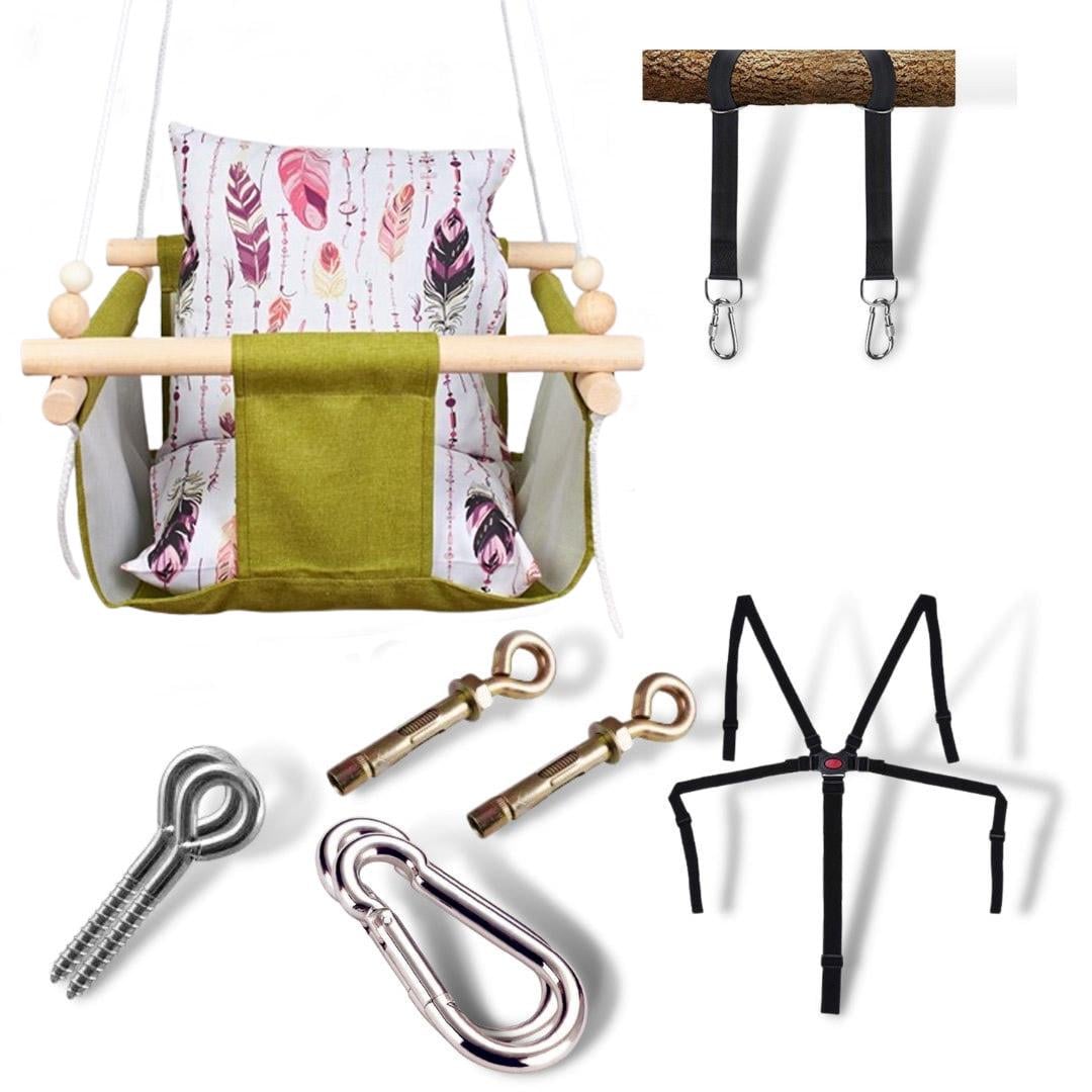 Детская качеля Infancy Перья Зеленый (9908467) Детская качеля Infancy Перья Зеленый (9908467)