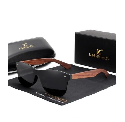 Сонцезахисні окуляри KINGSEVEN DESIGN Wayfarer в цільній оправі та дерев'яними дужками Чорний (B5504) Сонцезахисні окуляри KINGSEVEN DESIGN Wayfarer в цільній оправі та дерев'яними дужками Чорний (B5504)