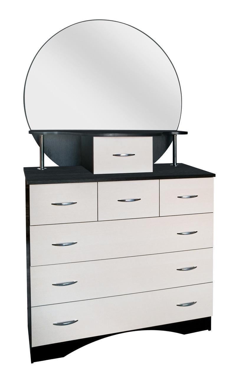 Комод МАКСИ-МЕбель Вальс с зеркалом Венге магия/Белый гладкий (8866)