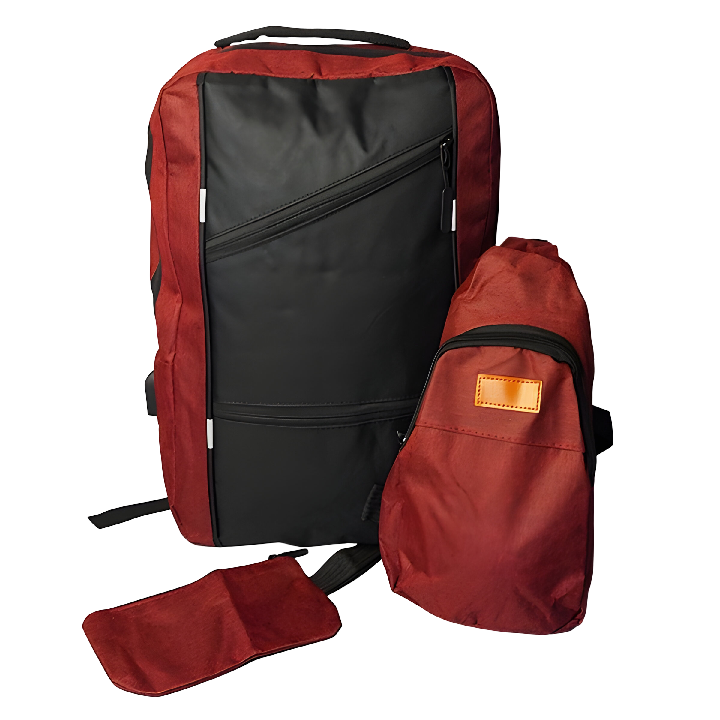 Набор 3в1 рюкзак с USB сумка пенал 28х40х12 см Красный (24-211) Набор 3в1 рюкзак с USB сумка пенал 28х40х12 см Красный (24-211)