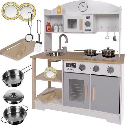 Детская игровая кухня Kruzzel 21933 с аксессуарами деревянная (mx9661)