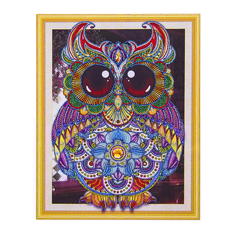 Мозаика алмазная Lesko DIY 4034 Сова детское рукоделие