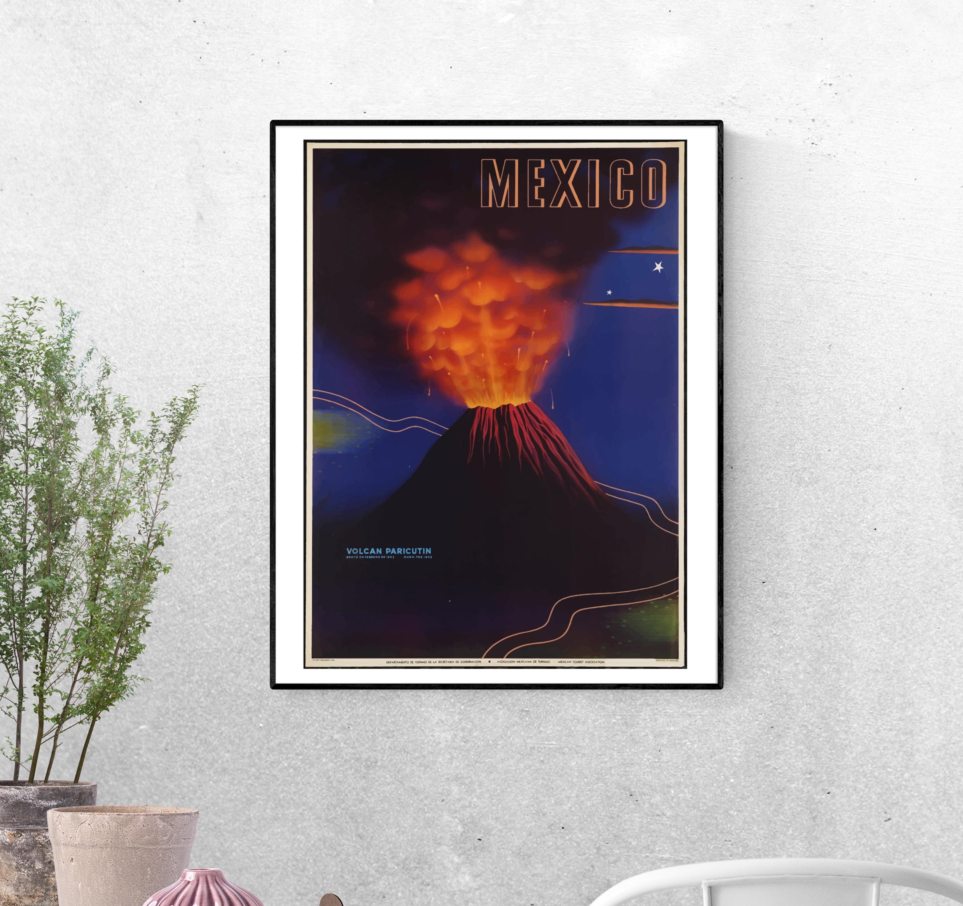 Тревел-постер Извержение вулкана формат А-3