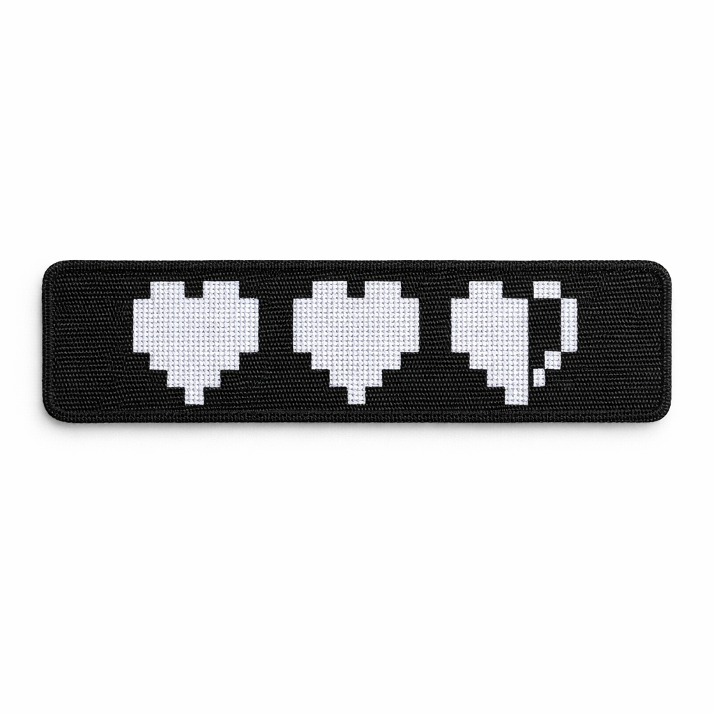 Шеврон на липучке Laser Cut 3 Lives 3 жизнь 12х3 см Черный/Белый