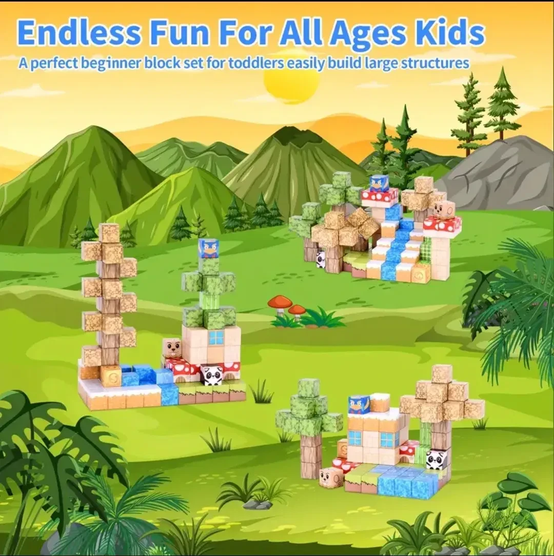 Конструктор магнитный Майнкрафт аодоспад и приют для животных 100 дет. - фото 3 Конструктор магнитный Майнкрафт аодоспад и приют для животных 100 дет. - фото 3