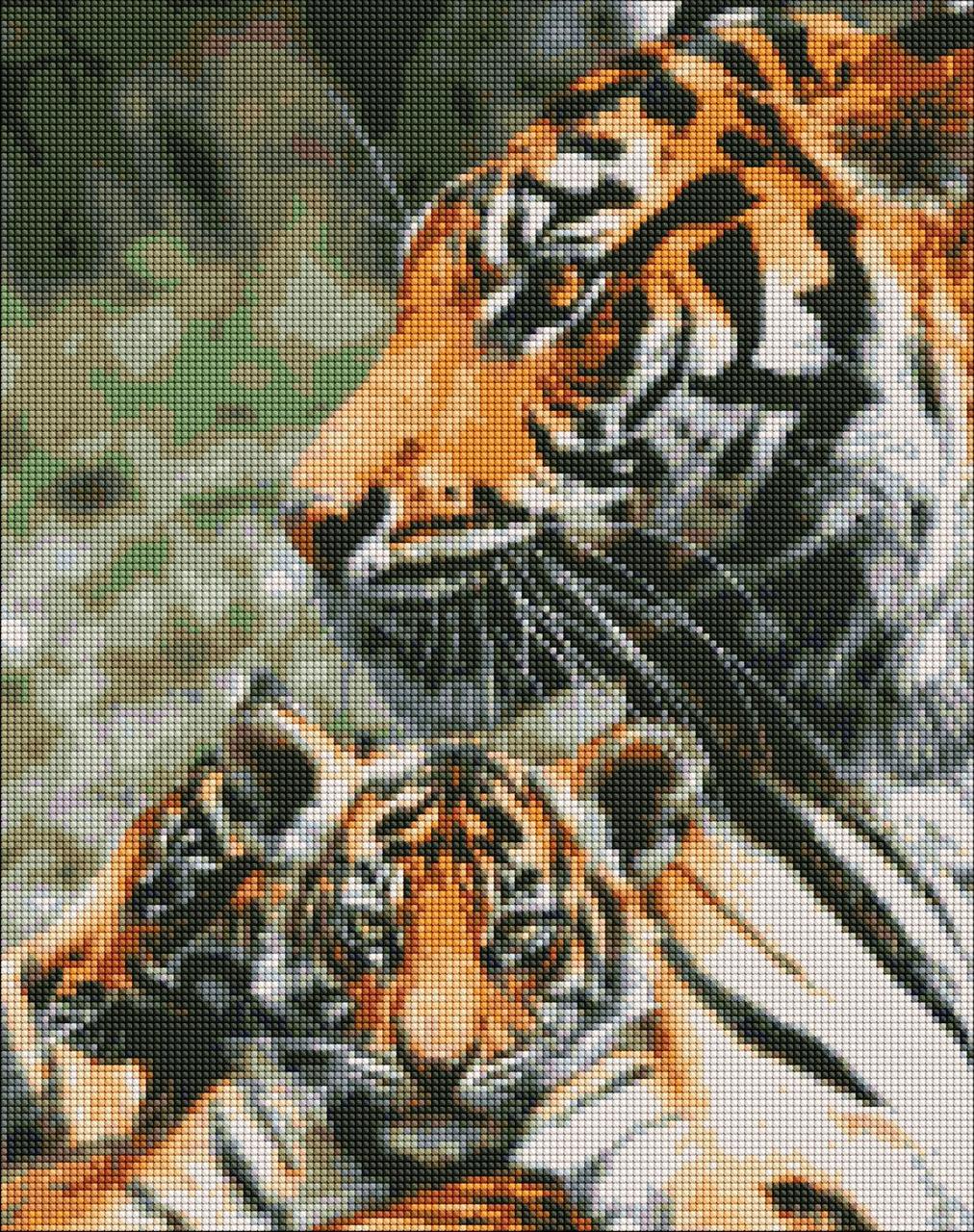 Алмазная мозаика Идейка Полосатая семейка AMO7201 холст на подрамнике 40x50 см (1660709186)