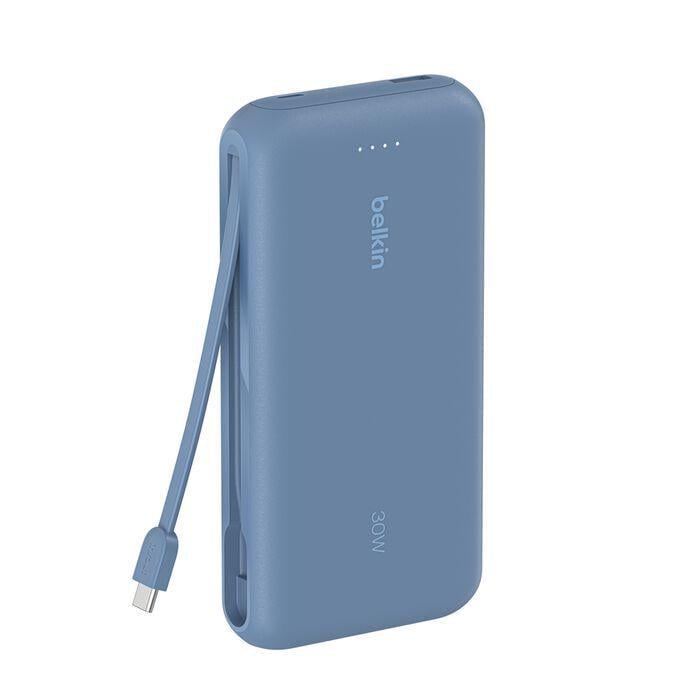 Повербанк Belkin 20000 mAh 30 Вт с встроенным кабелем USB-C Синий (BPB024HQBL)