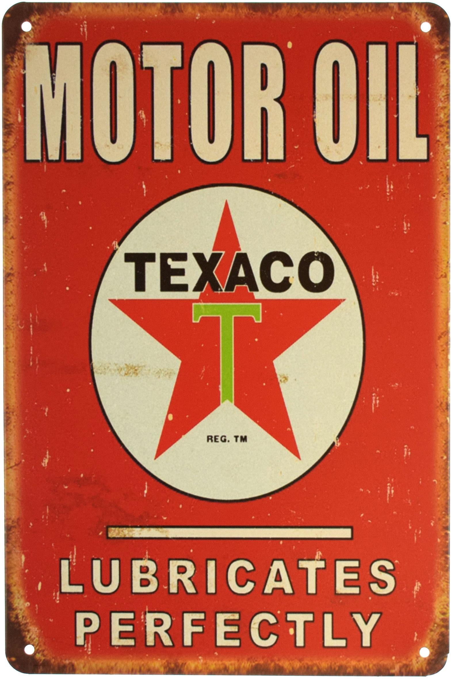 Табличка металева Texaco Motor Oil Red 20x30 см
