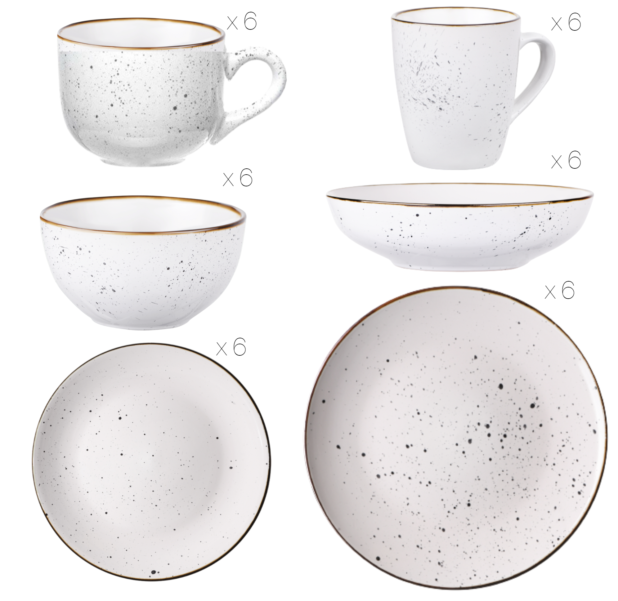 Сервіз столового посуду Ardesto Bagheria 24 предмети 4 персони кам'яна кераміка Білий - фото 3