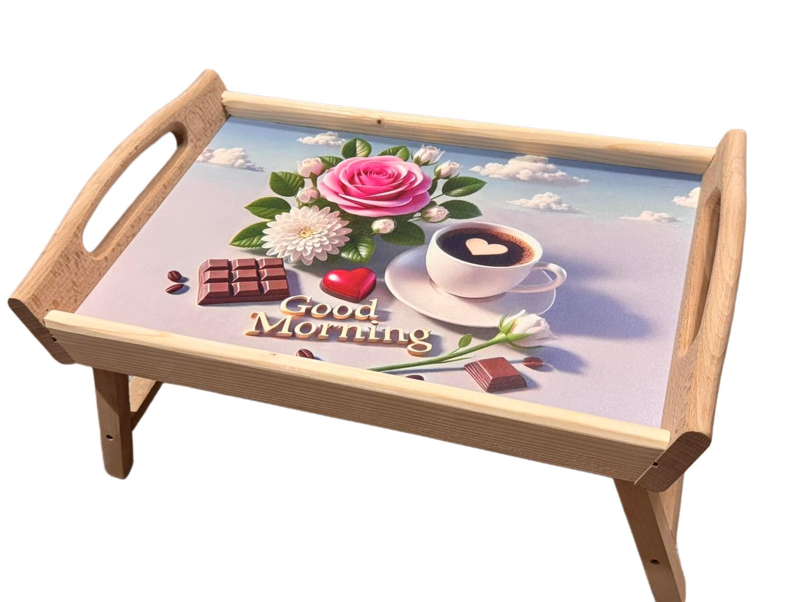 Таця-столик Кава мікс дерев'яна складана (26063888)