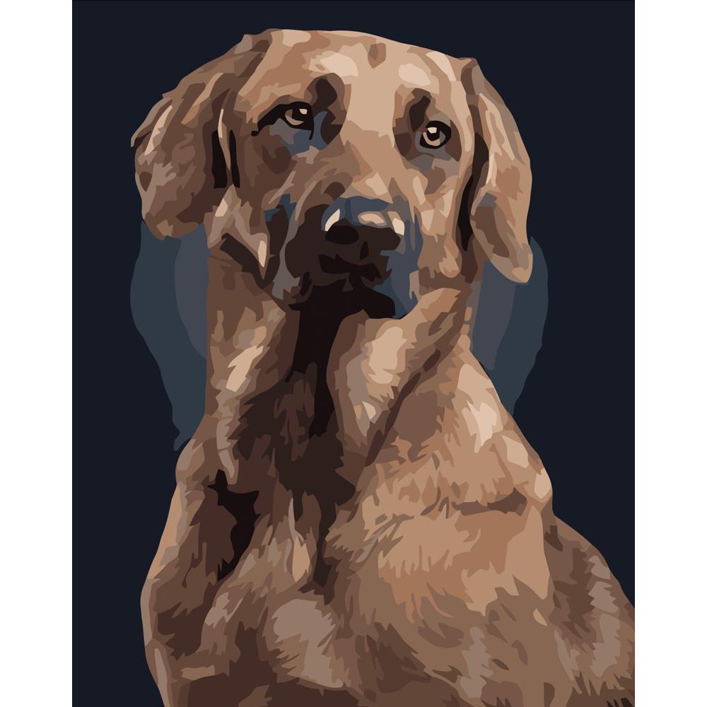 Картина по номерам Strateg Премиум Верный пес 40х50 см (DY056)