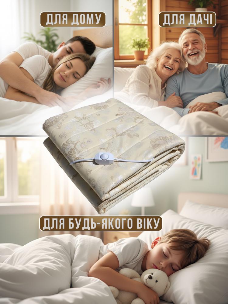 Электропростынь Люкс с автоотключением/таймером и защитой от перегрева 97х157 см (3012) - фото 2 Электропростынь Люкс с автоотключением/таймером и защитой от перегрева 97х157 см (3012) - фото 2