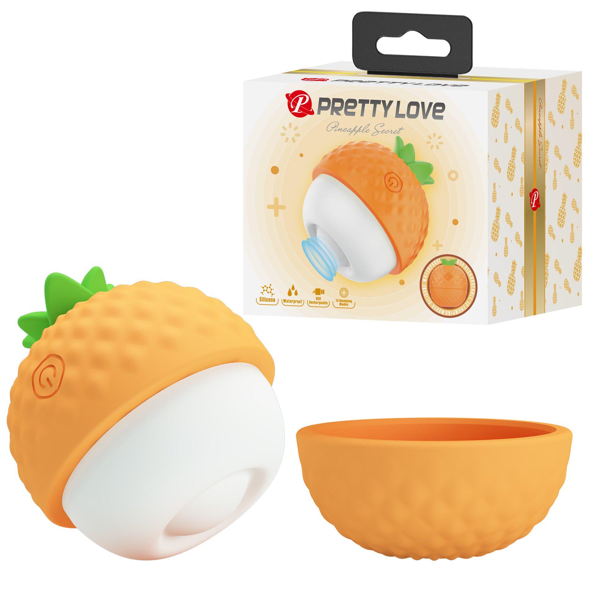 Клиторальный пульсатор Pretty Love Pineapple Secret 5,7х5,1 см Оранжевый (BI-300064-1)