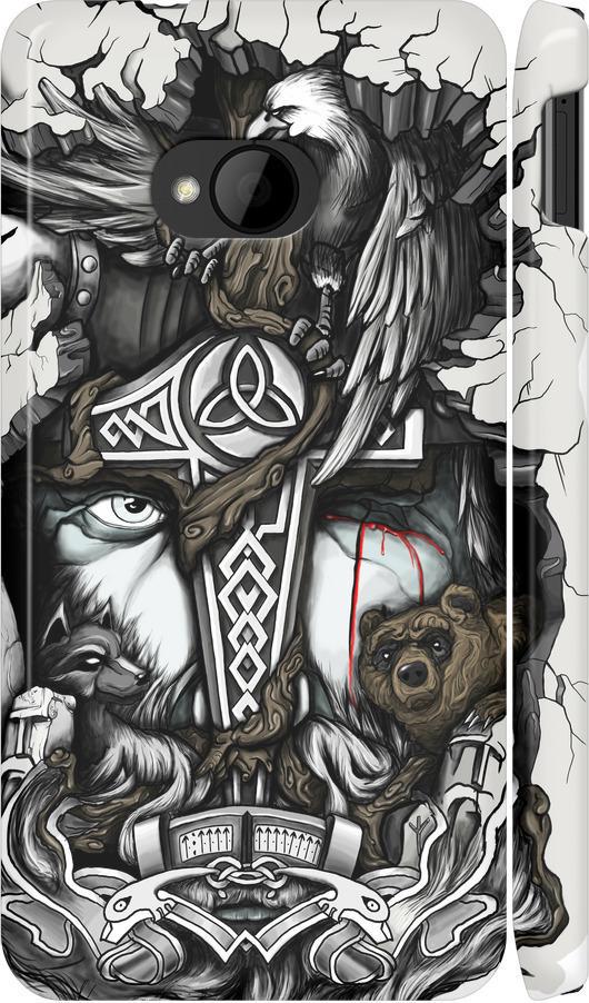 Чехол на HTC One M7 Тату Викинг (4098m-36-42517)