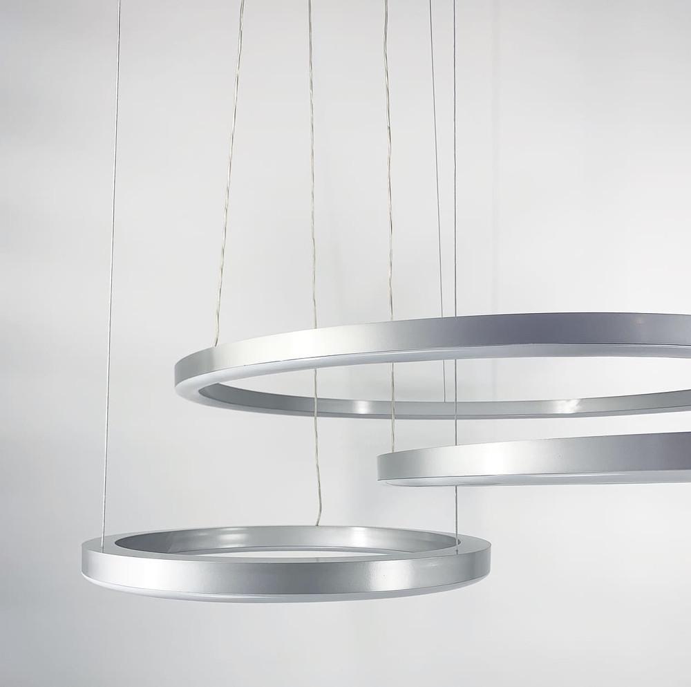 Світильник дизайнерський у вигляді трьох кілець із вбудованими світлодіодами Сірий (SP 11/800/600/400 SL) - фото 4