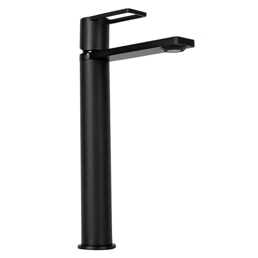 Смеситель для умывальника CUBO REA FLIP BLACK REA-B2007 высокий однорычажный Черный (141735)
