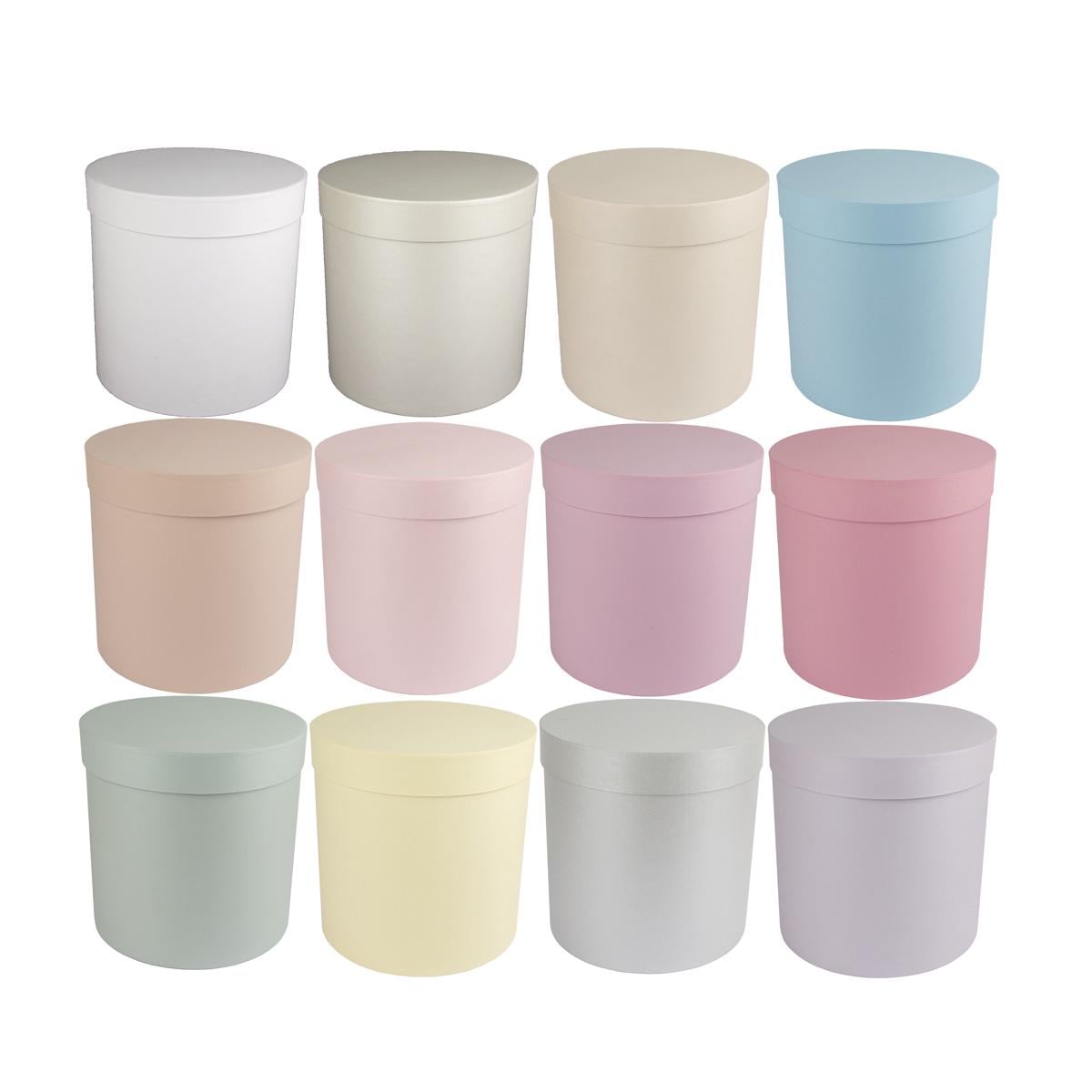 Коробка Perfectbox цилиндрическая набор 12 шт. 21х20х20 см Светлые тона (2021)