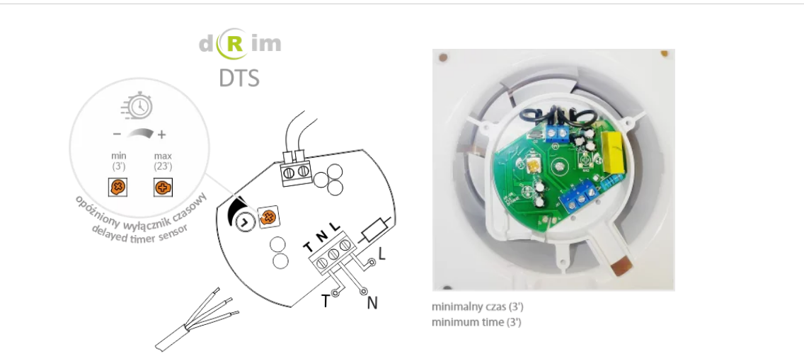 Вытяжной вентилятор AirRoxy dRim 125 DTS BB на шариковых подшипниках Мраморный/Черный/Золотистый глянец (01-069186) - фото 11