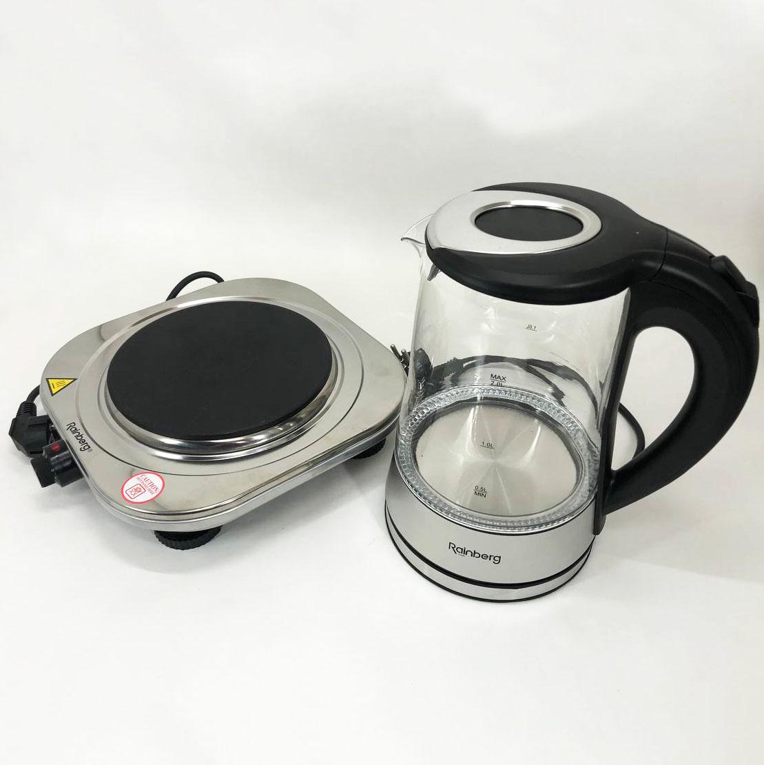Набір плита Rainberg RB-009 та електрочайник RB-704 (281346) Набір плита Rainberg RB-009 та електрочайник RB-704 (281346)