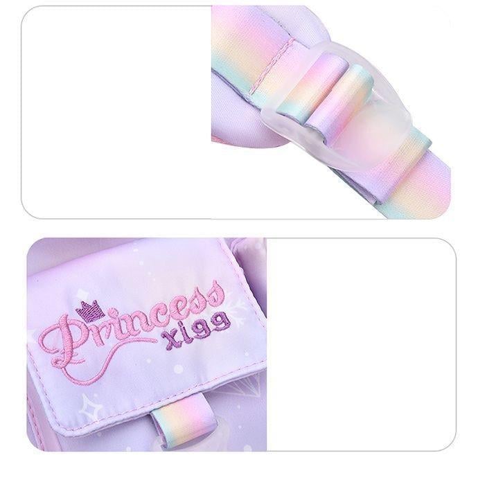 Шкільний рюкзак для дівчинки Princess з іграшкою та значками Бузковий (2444751666) - фото 5