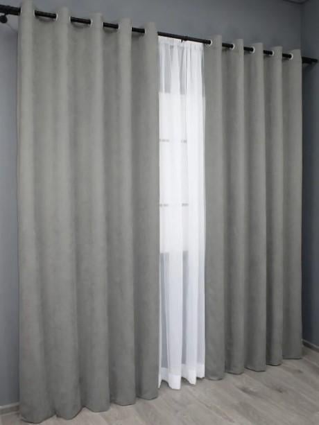 Комплект штор SPARTA на люверсах 1,5х2,7 м 2 шт. Серый (1093ш 37-0128) - фото 2 Комплект штор SPARTA на люверсах 1,5х2,7 м 2 шт. Серый (1093ш 37-0128) - фото 2
