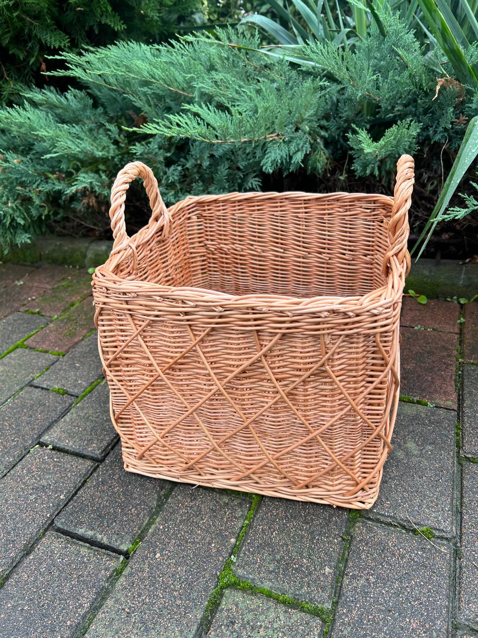 Корзина с ручками плетеная из лозы Бежевый (29011480) - фото 4 Корзина с ручками плетеная из лозы Бежевый (29011480) - фото 4