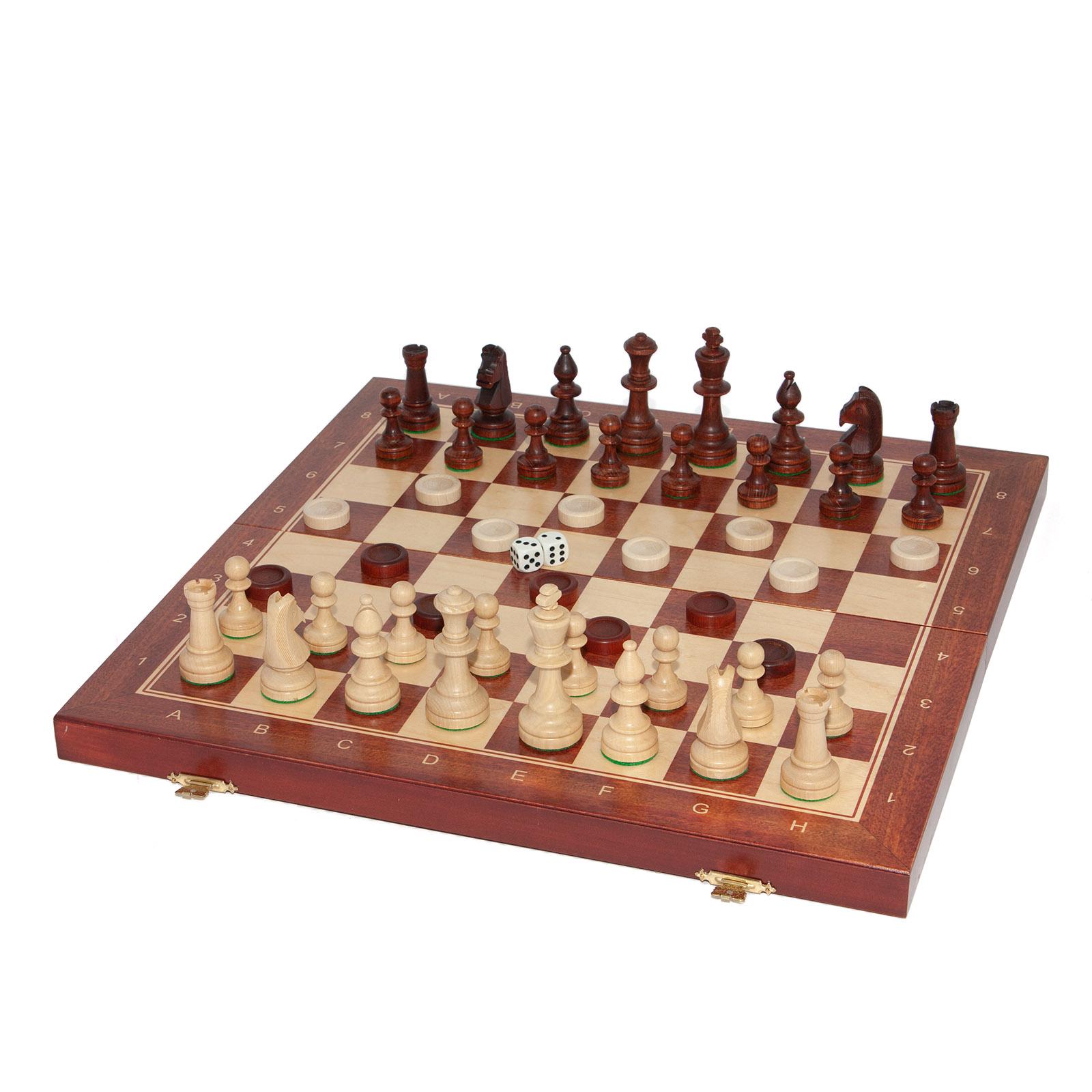 Набор шахматы/шашки/нарды Prestige 47х47 см (Мадон 144) Набор шахматы/шашки/нарды Prestige 47х47 см (Мадон 144)