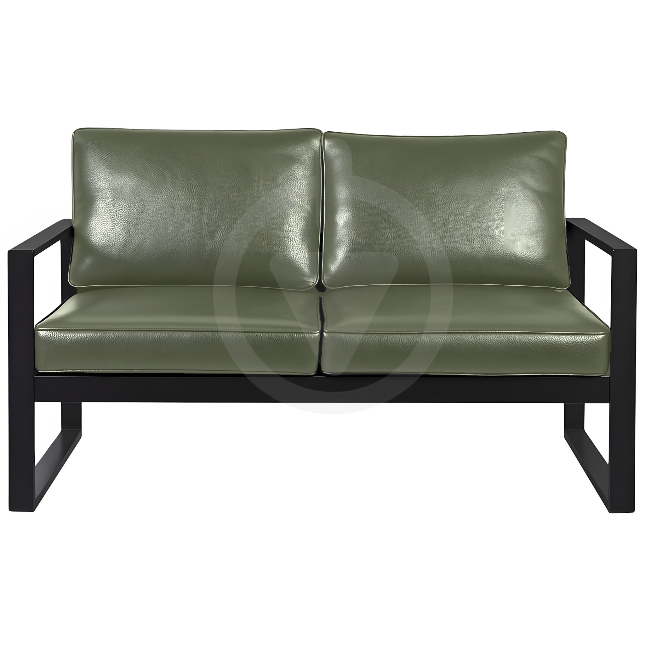 Диван металлический AVVS Бостон лофт с подлокотниками экокожа 130 см Темно-оливковый - фото 2 Диван металлический AVVS Бостон лофт с подлокотниками экокожа 130 см Темно-оливковый - фото 2