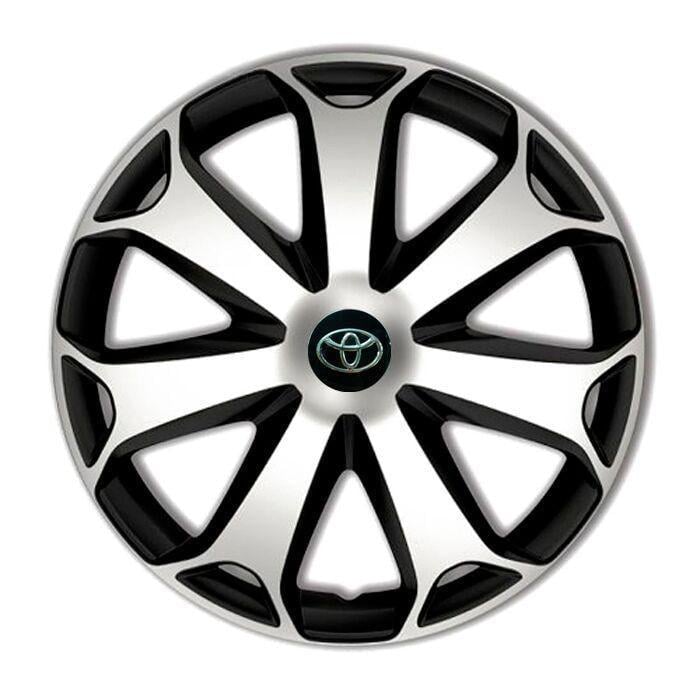 Колпаки для колес 4 Racing Mega R13 с логотипом Toyota 4 шт. Silver/Black