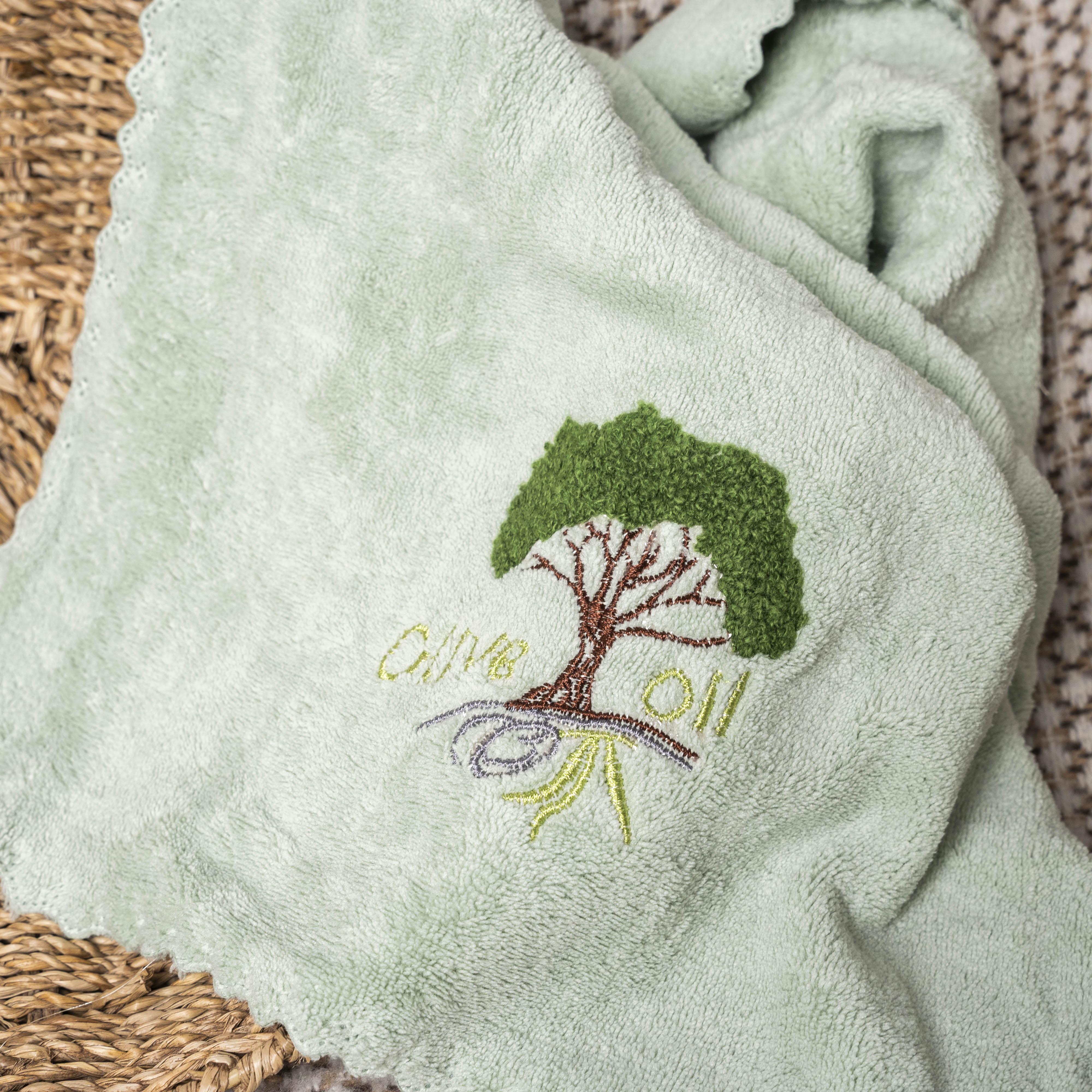 Кухонные полотенца с оливками 35х75 см Светло-зеленый (89061)