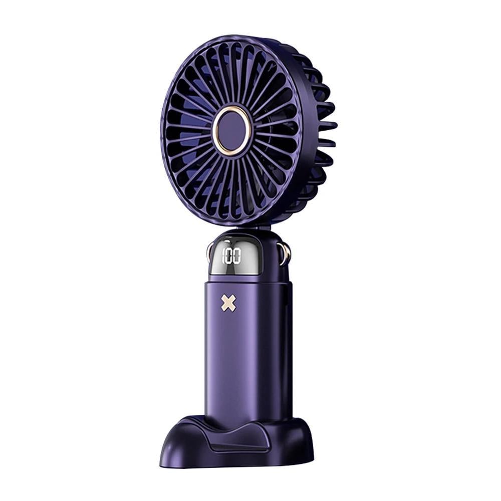 Мини-вентилятор Portable Fan PF-06 аккумуляторный 5 скоростей Синий (SS-91)