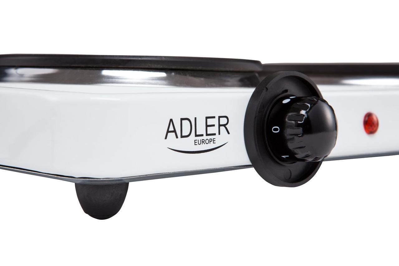 Плита электрическая Adler AD 6504 двухкомфорочная 2250W Белый (562310) - фото 2