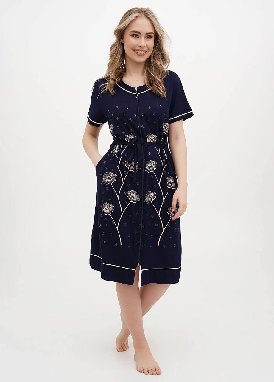 Халат Romeo Life вискоза 2XL Темно-синий (5752-1-2XL)