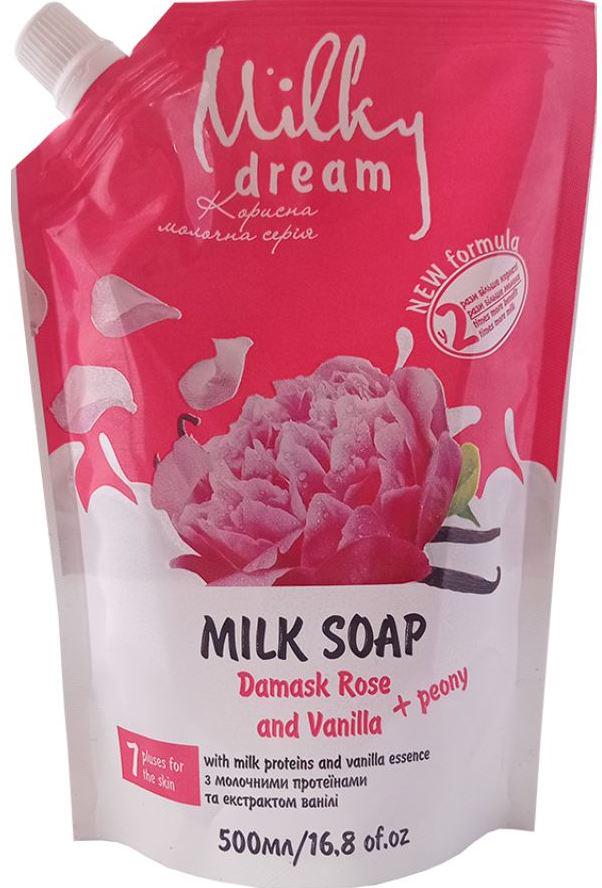 Крем-мыло жидкое Milky Dream Дамасская Роза и Ваниль дой-пак 500 мл