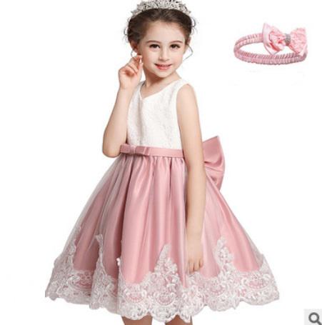 Сукня дитяча святкова Katy Kids Кетта з мереживом та великим бантом та пов'язка 90 см Біло-ліловий (11013220400) - фото 4 Сукня дитяча святкова Katy Kids Кетта з мереживом та великим бантом та пов'язка 90 см Біло-ліловий (11013220400) - фото 4