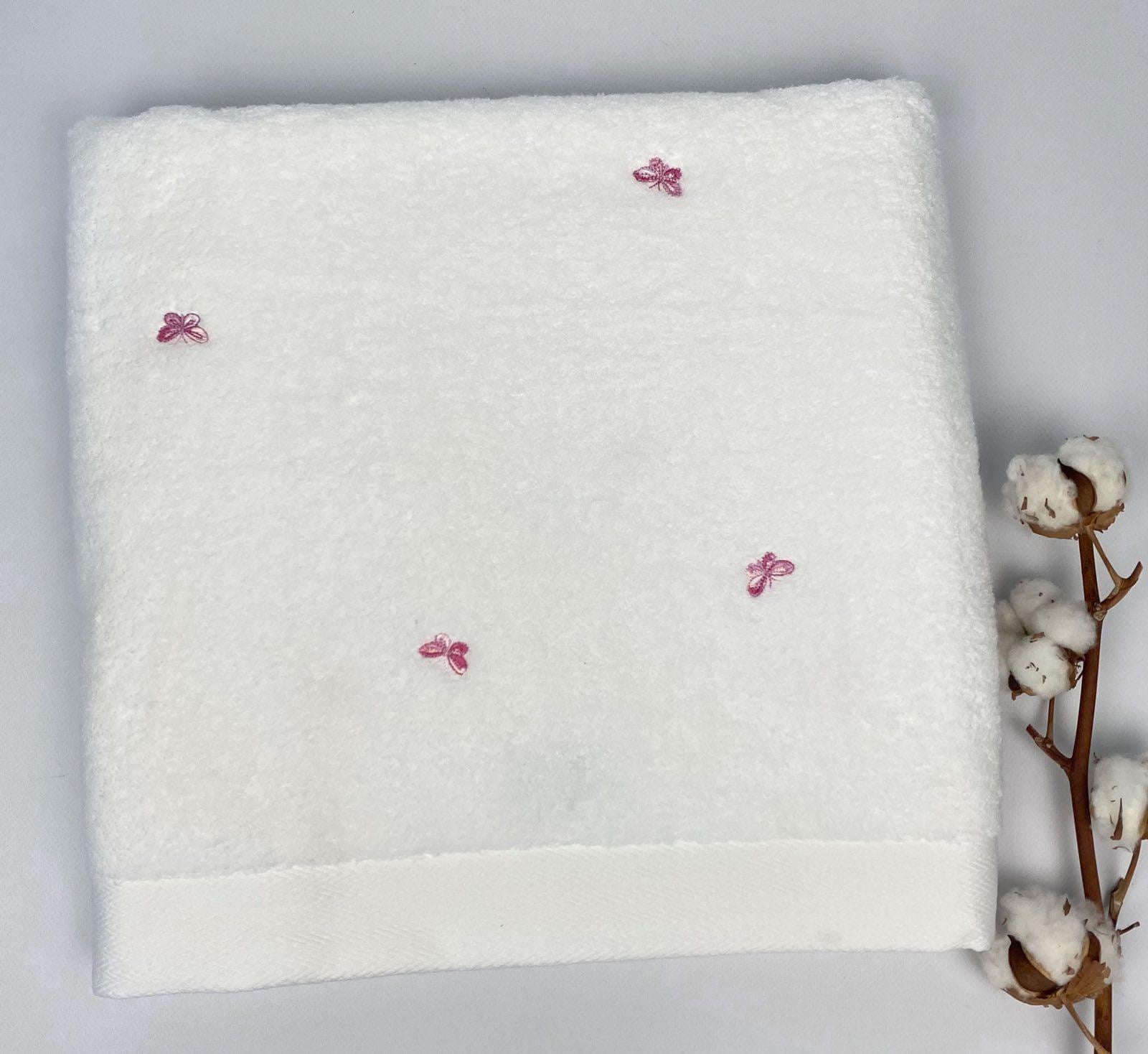 Полотенце Maison D'or Butterflies 85x150 см White/Dark lilac (CN19582)