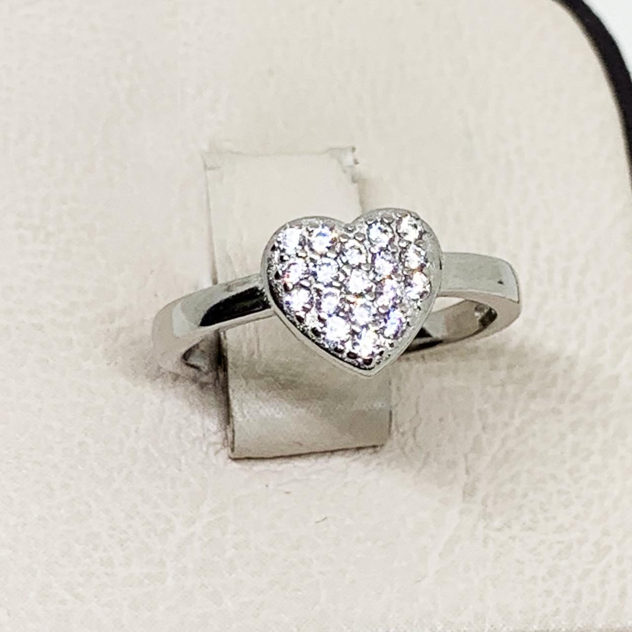 Кольцо серебряное Сердце с кубическим цирконием 2,58 г р. 16 (1655849149) Кольцо серебряное Сердце с кубическим цирконием 2,58 г р. 16 (1655849149)