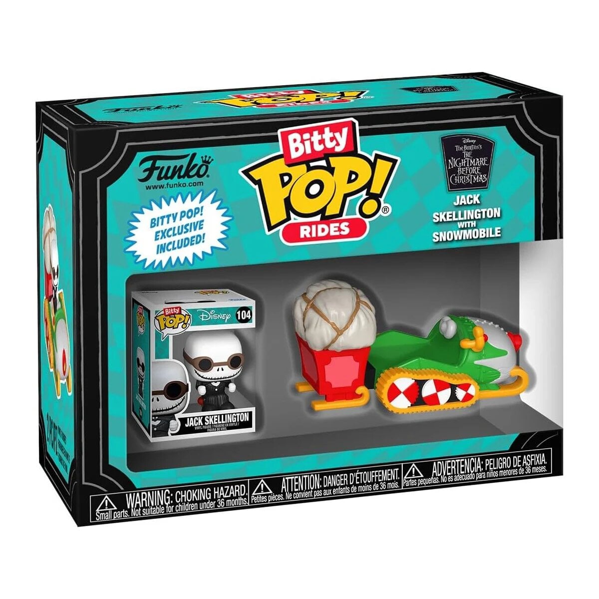 Набор фигурок Bitty Pop! Джек Скеллингтон и снегоход пластик 2,54 см 2 пр. (83624)