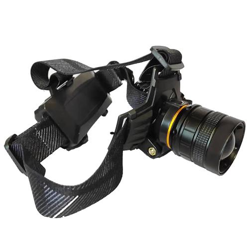 Фонарь налобный аккумуляторный BL 8076 2x18650 с черным зумом (30651790)