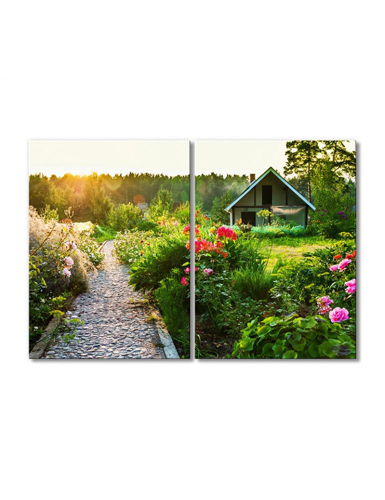 Картина модульная Садовый рай на своем участке 2 модуля 80x120 см