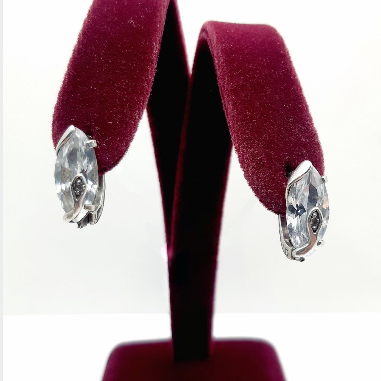 Серьги серебро с цирконами маркиз 925° 5,35 г (22С120)