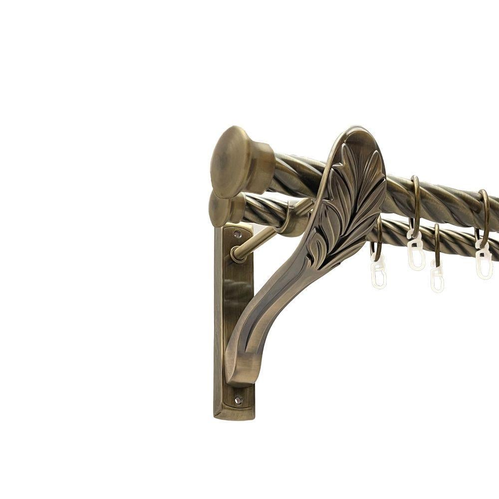 Карниз металевий Orvit Дуо двохрядний 25/19 мм ретро антик крученая 160 см (2364454345)