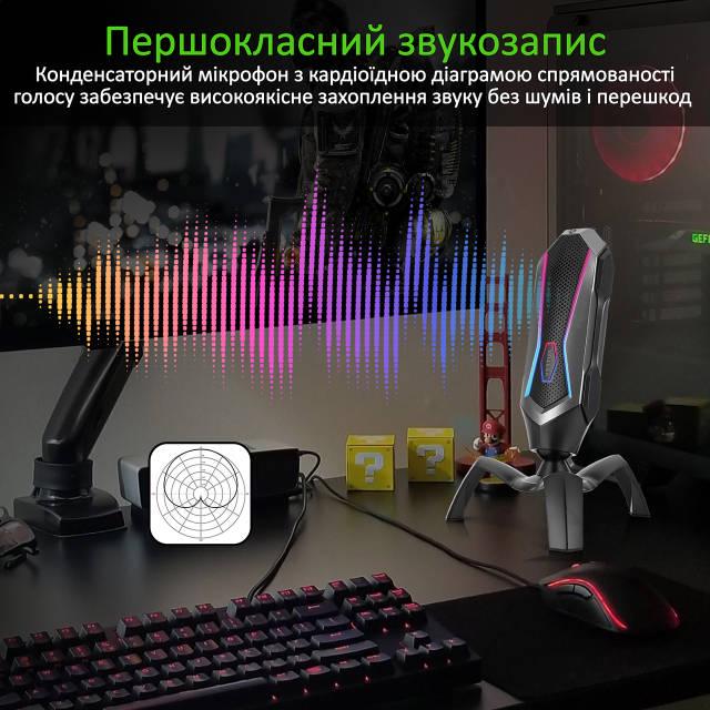 Мікрофон Vertux Marshal USB Black - фото 2