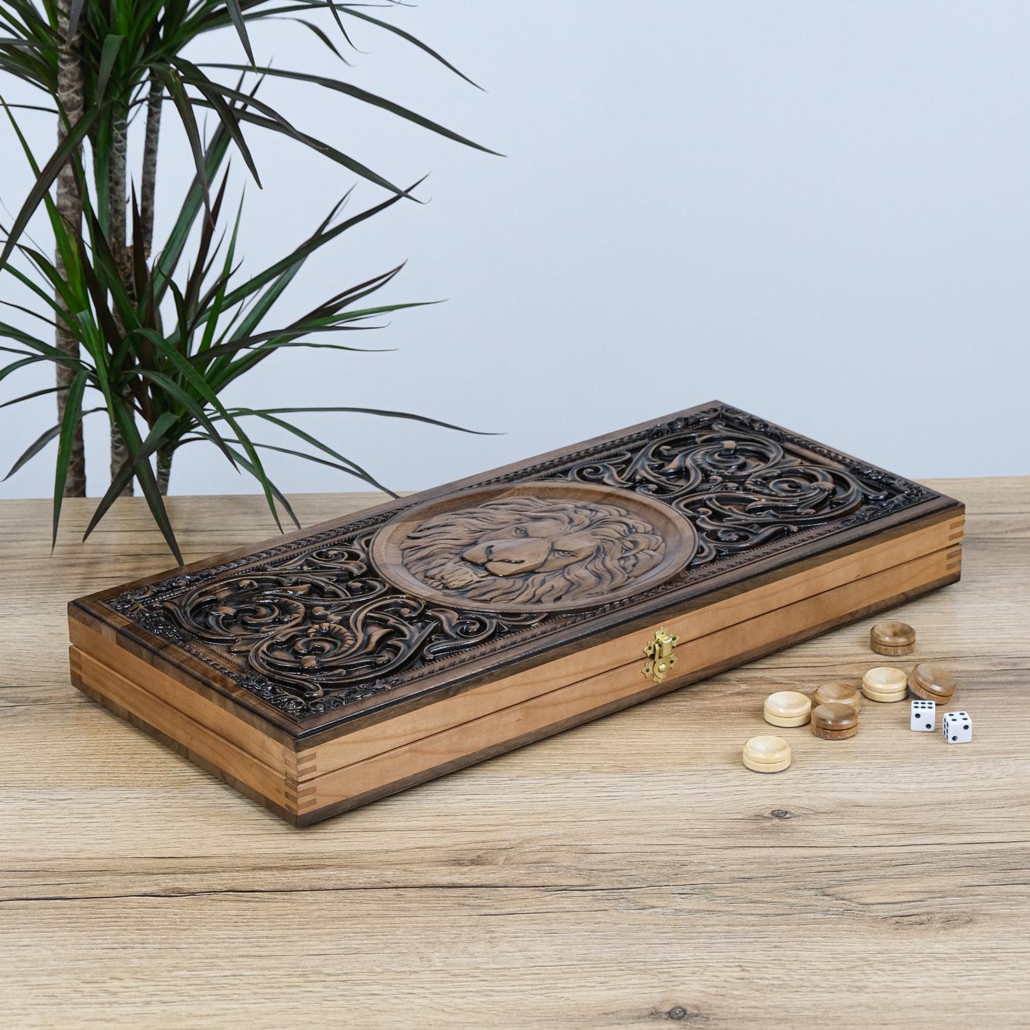 Нарди Гранд Презент 012В Лев вишня 550х500 мм (24472)