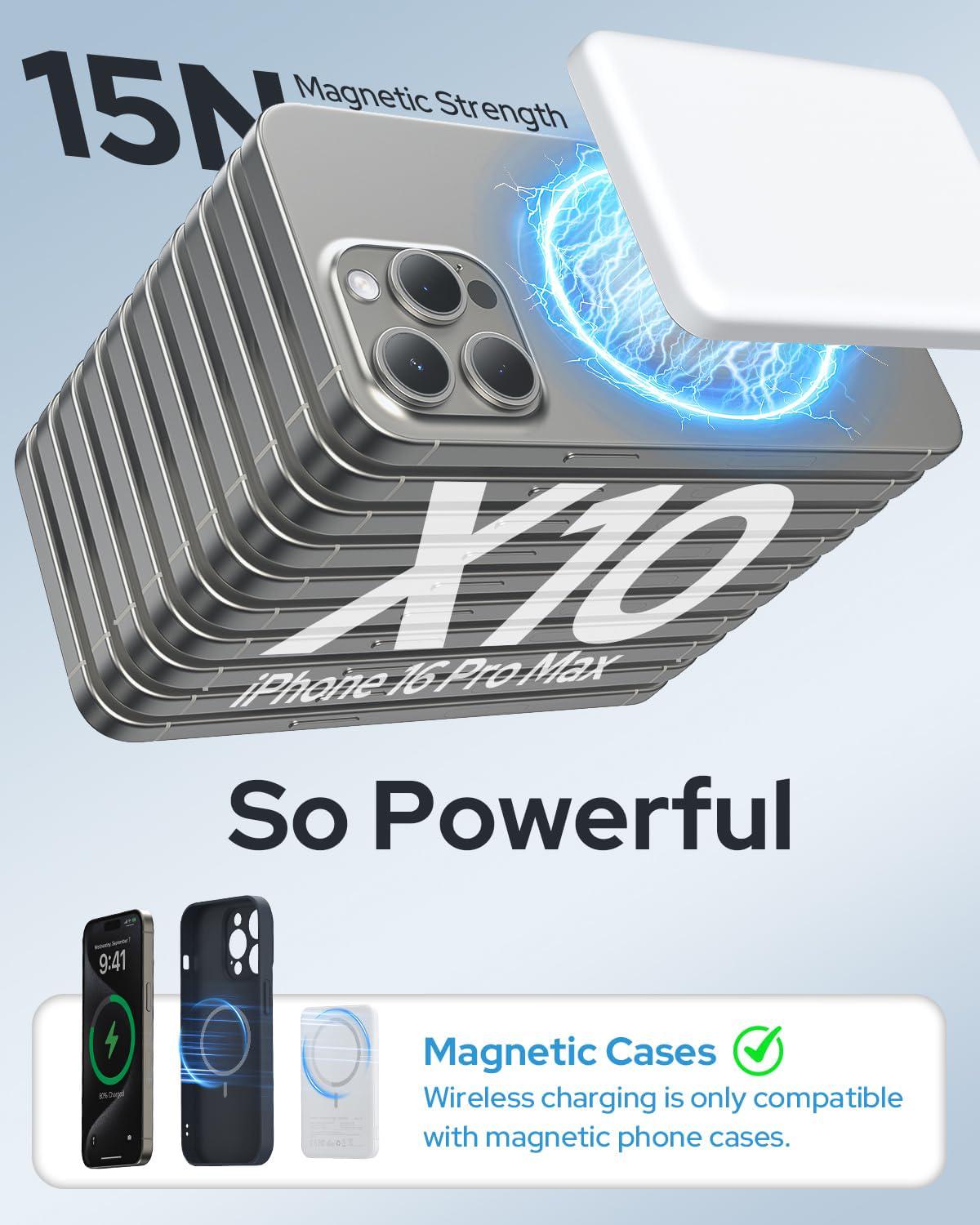 Повербанк магнитный MagSafe 5000 mAh для iPhone Air/17/16/15/14/13/12 White - фото 2