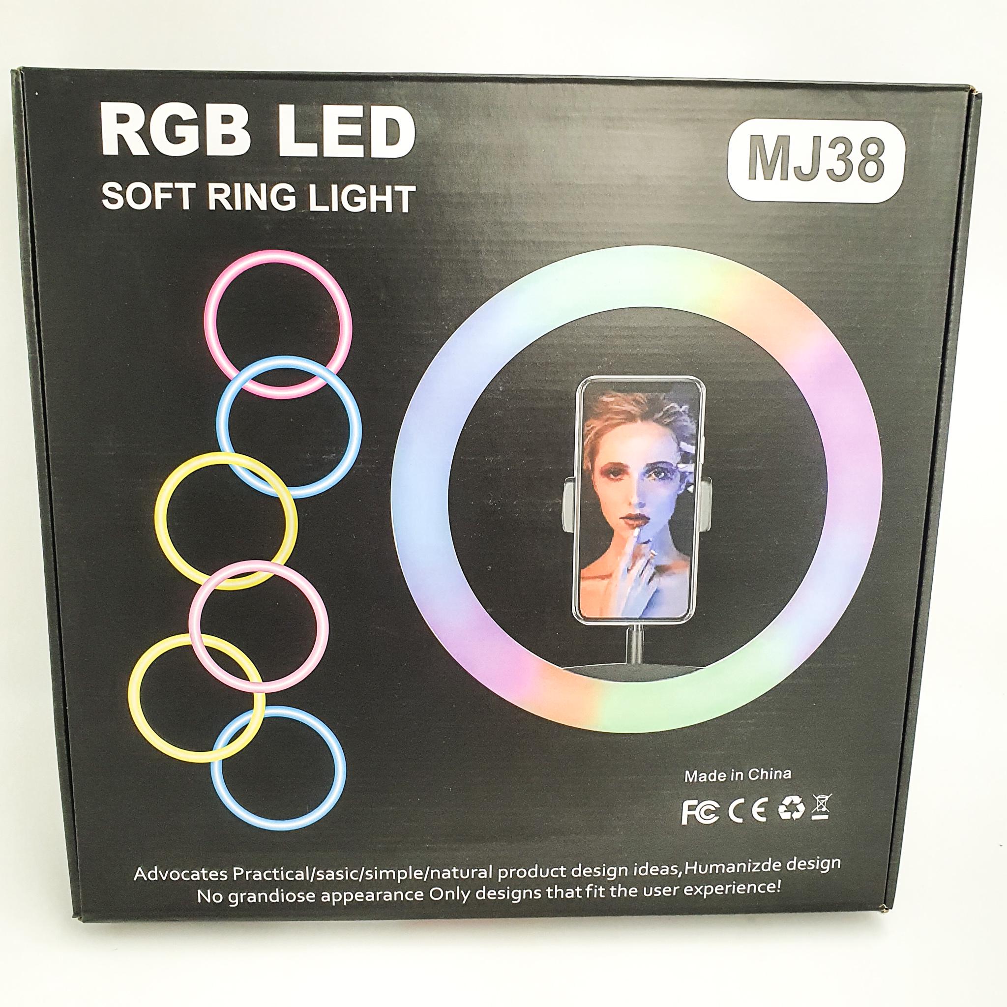 Кольцевая LED лампа с пультом 38см RGB 8 цветов кольцевой свет RING LIGHT MJ38 - фото 11