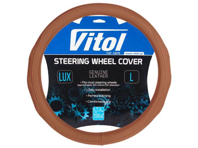 Чехол на руль авто Vitol VLOD-19P009 BR L Коричневый