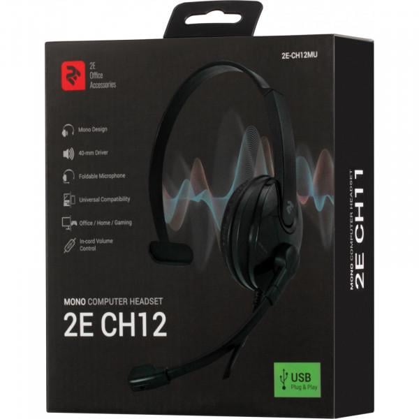 Гарнітура 2E CH12 Mono On-Ear USB (2E-CH12MU) - фото 2