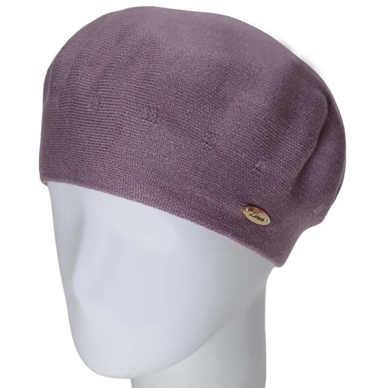 Берет жіночий подвійний Novita Етюд L р. 57-58 Бузкова пудра