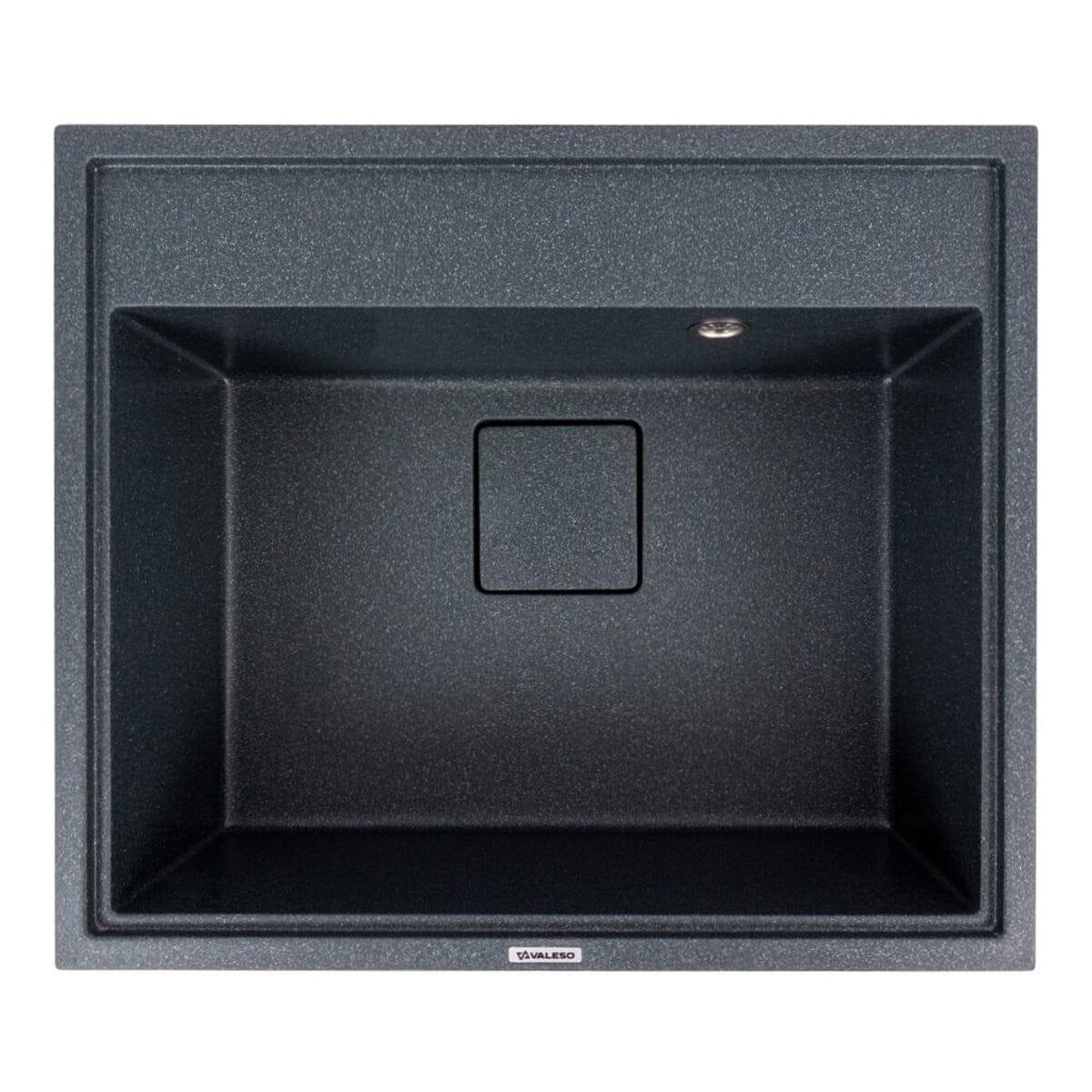 Мойка гранитная Valeso SHERLIT 600х500 врезная прямоугольная Антрацит матовый (PLTM-SP000049337)